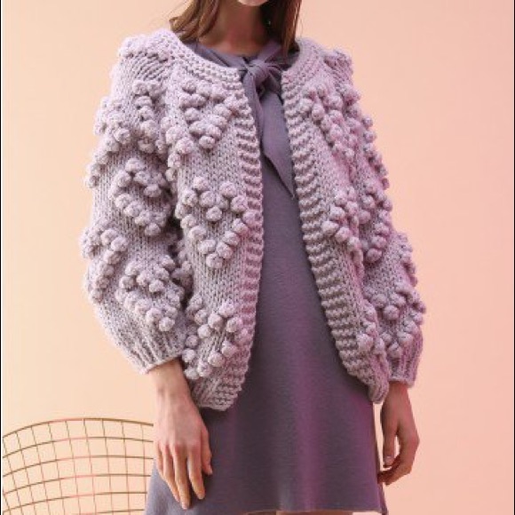 pom heart cardigan